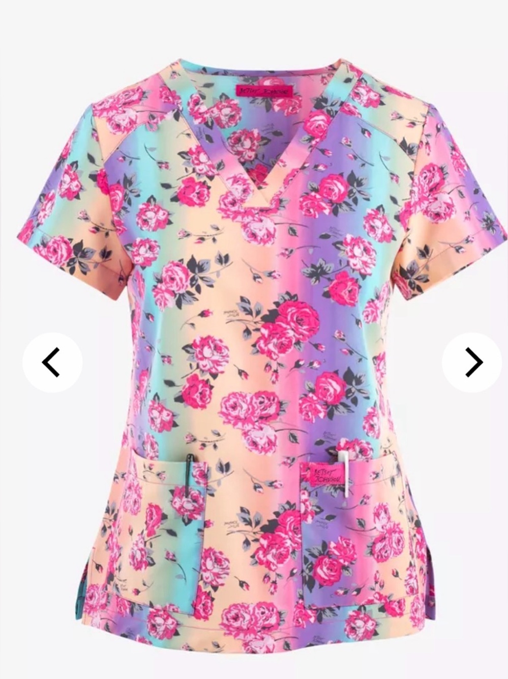 Betsey Johnson Floral Scrub Top
